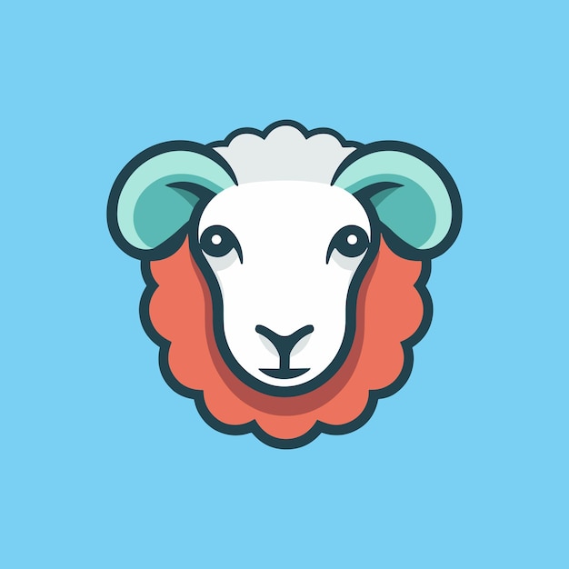 Vector sheep head mascot logo template