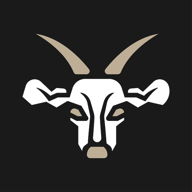 Sheep head silhouette logo concept