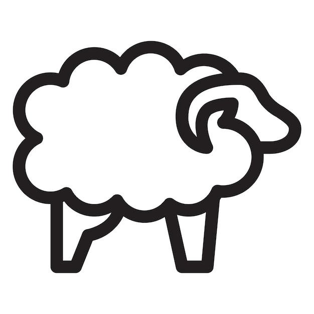 Sheep Islamic animal line flat icon vector