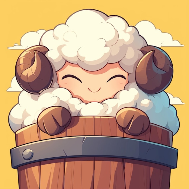 Vector a sheep judge cartoon style