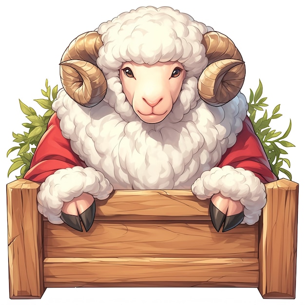 Vector a sheep judge cartoon style