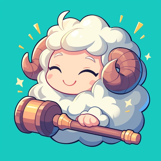 Vector a sheep lawyer cartoon style