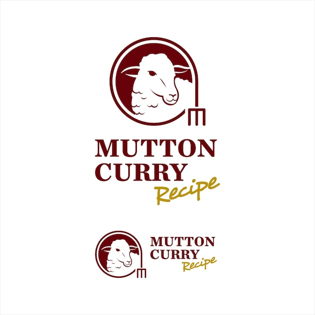 Sheep logo mutton lamb meat vector