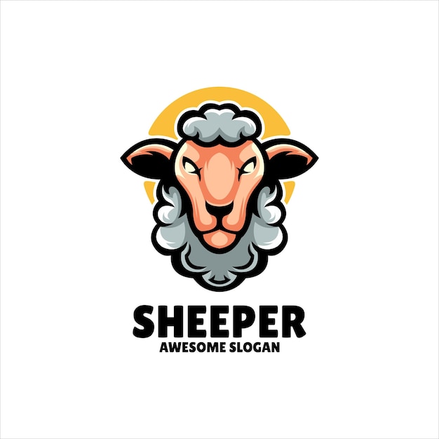 Vector sheep mascot illustration logo design