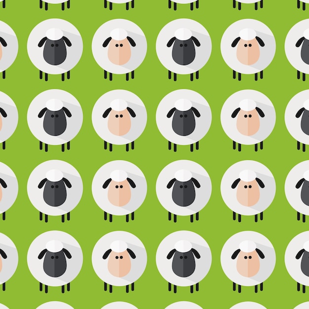 Sheep PatternModern Flat Design Vector Illustration