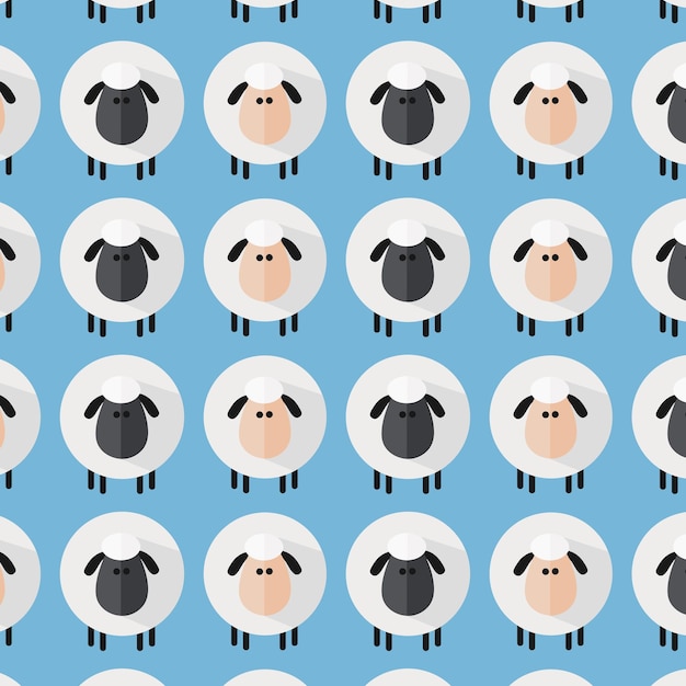 Sheep patternmodern flat design vector illustration