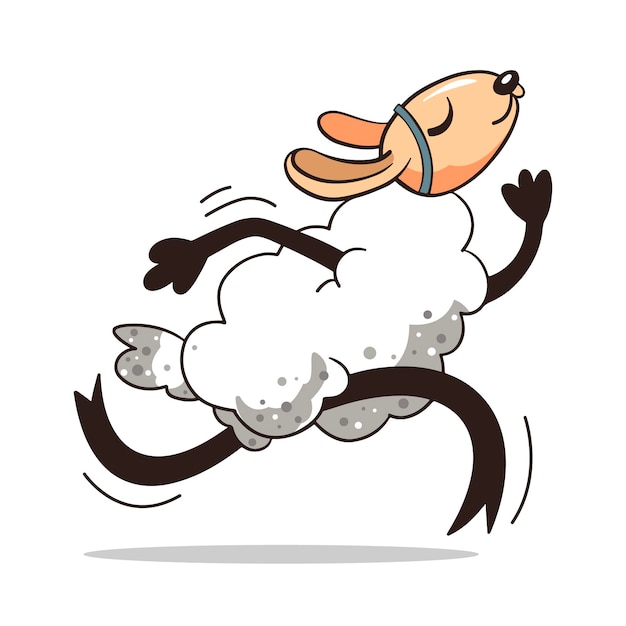 Vector sheep sportsman cute animal character cartoon style