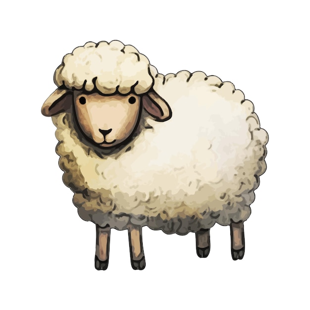 Sheep Watercolor vector Illustration