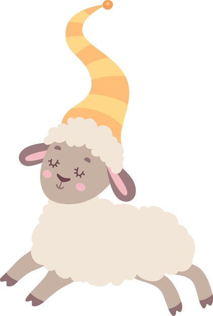 Vector sheep with hat