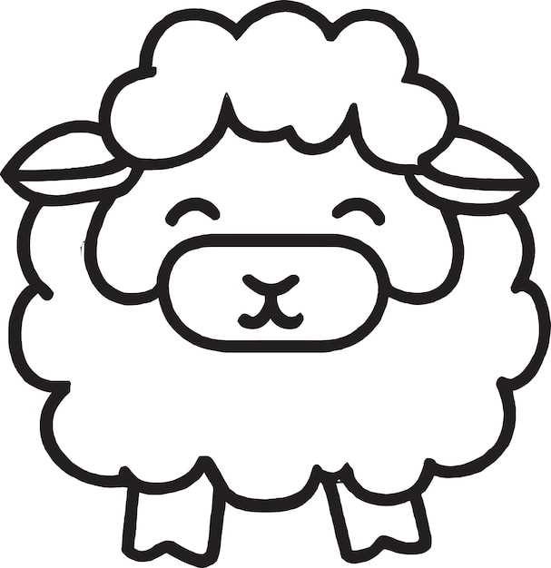 Vector sheep with shepherd illustration