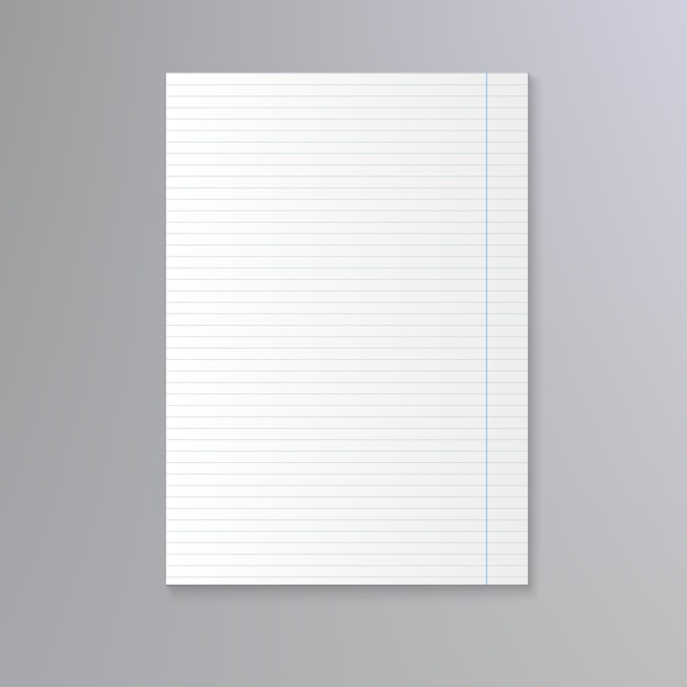 Sheet of lined paper.