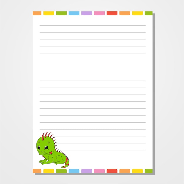 Vector sheet template  . lined paper.