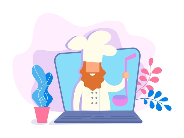 Shef videoblogger presents culinary videos about cooking delicious dishes