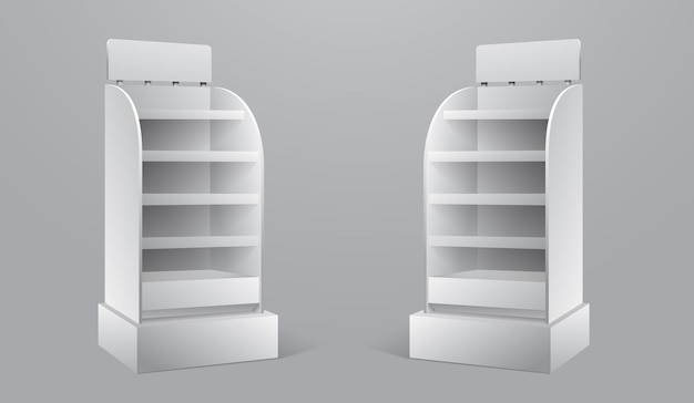 shelf rounded shape 3d vector template mockup