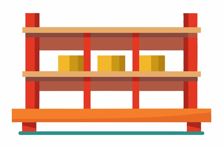 Vector shelf vector on white background