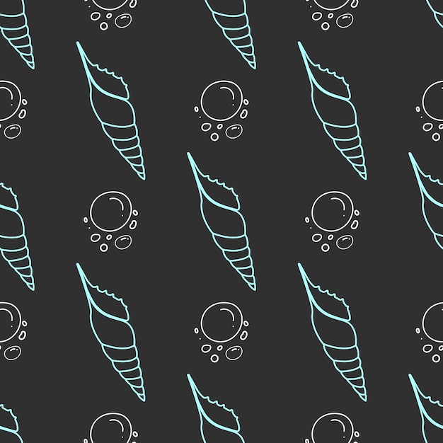 Shell background Seamless pattern Vector