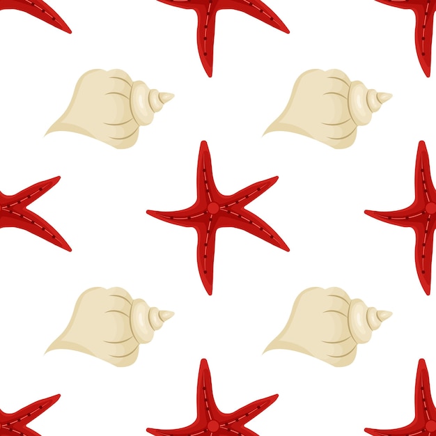 Shell background Seamless pattern Vector