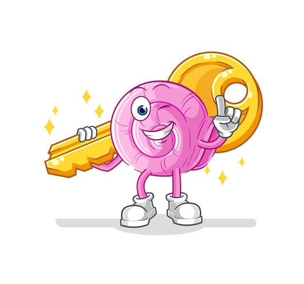 Shell carry the key mascot cartoon vector