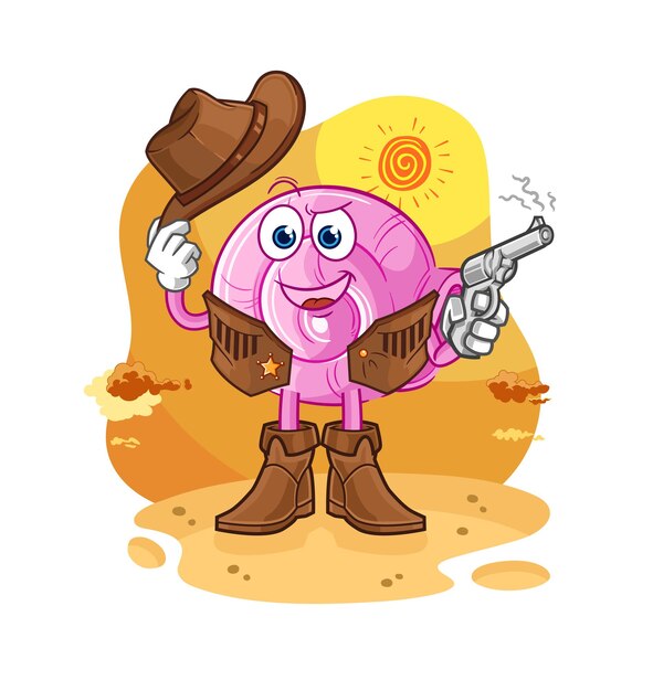 Shell cowboy with gun character vector