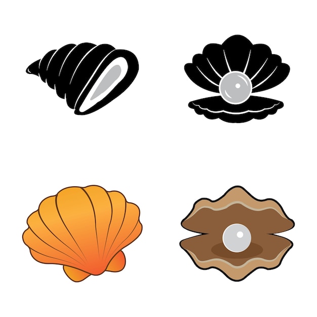 Modello di progettazione vettoriale logo icona shell