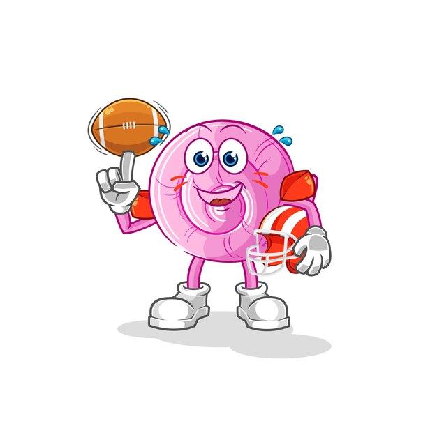 Shell playing rugby character cartoon mascot vector