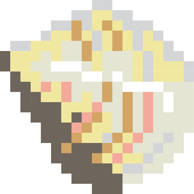 Vector shellfish cartoon icon in pixel style