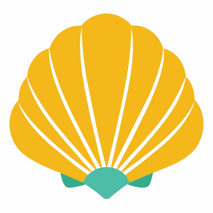 Vector shells vector clipart art illustratie vaste witte achtergrond 13