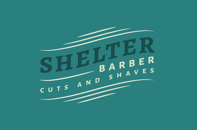 Shelter barber logo and badge templates