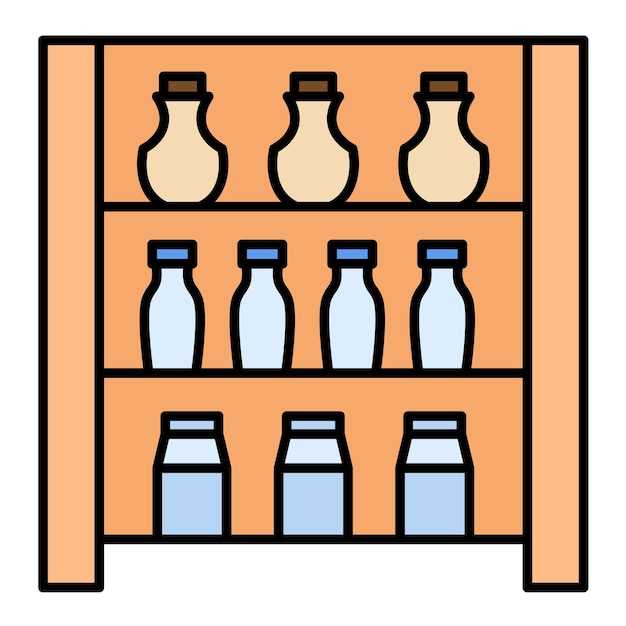 Vector shelves flat illustration