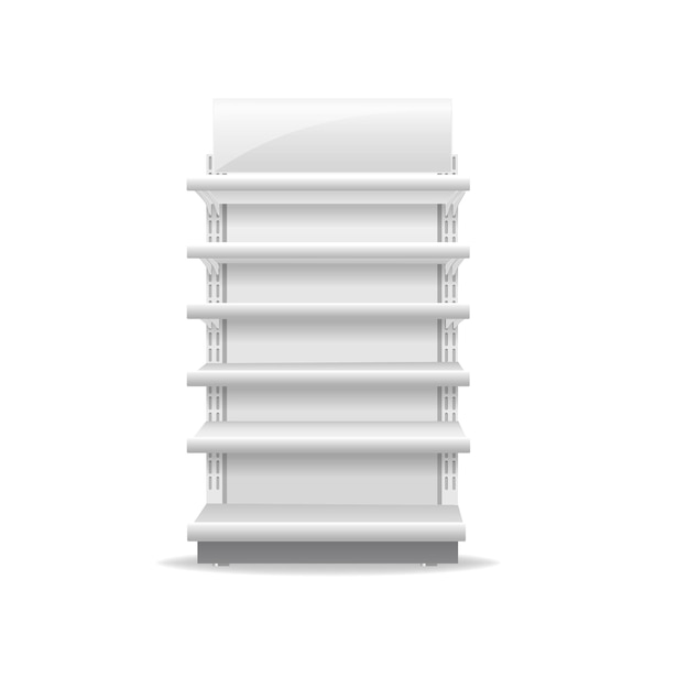 Shelving rack for store stock empty design illustration