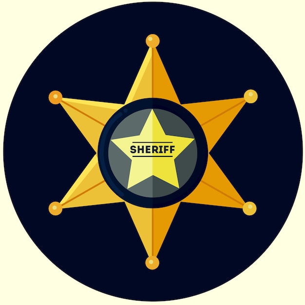 Sheriff badge icon clipart isolated vector illustration