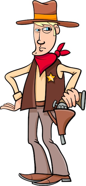 Vector sheriff cowboy cartoon