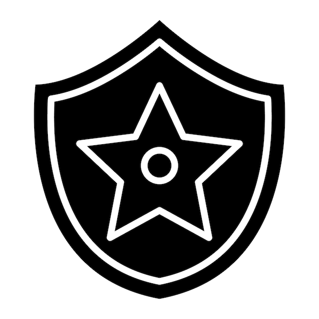 Vector sheriff glyph solid zwarte illustratie