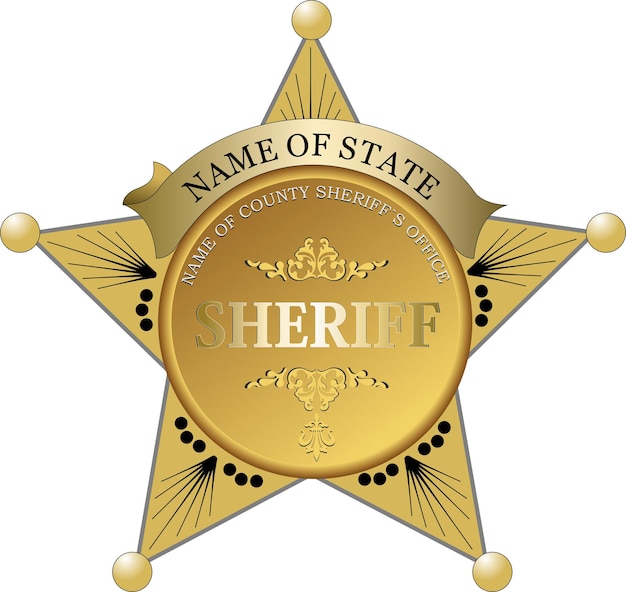 Vector sheriff's badge on a white background