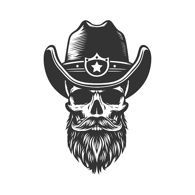 Sheriff skull icon Vector illustration