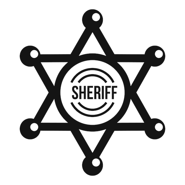 Sheriff star icon Simple illustration of sheriff star vector icon for web design isolated on white background