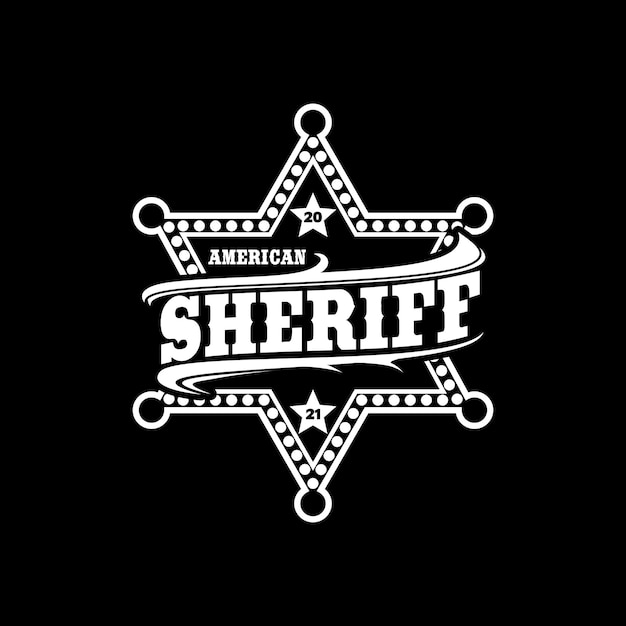 Sheriff star ranger badge embleem typografie logo ontwerp