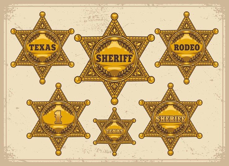 Sheriff stel sterren stickers kleurrijk