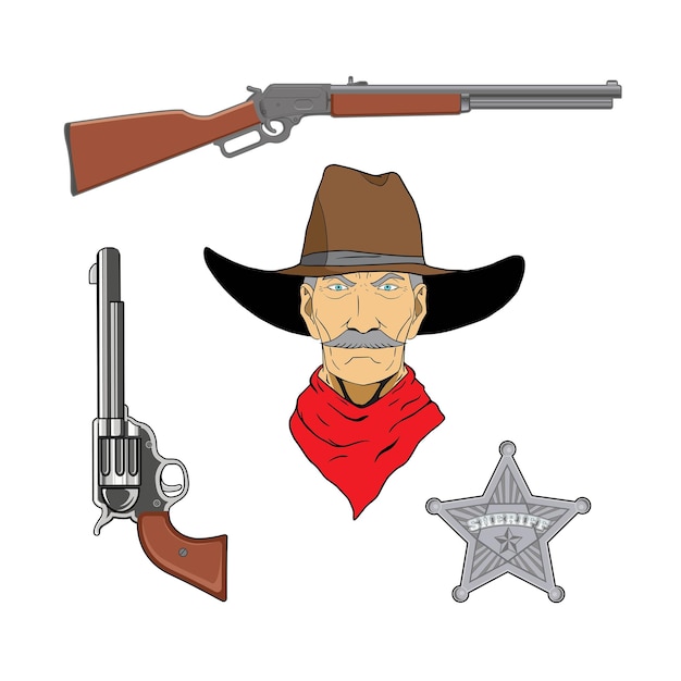 Vector sheriff wild west illustration