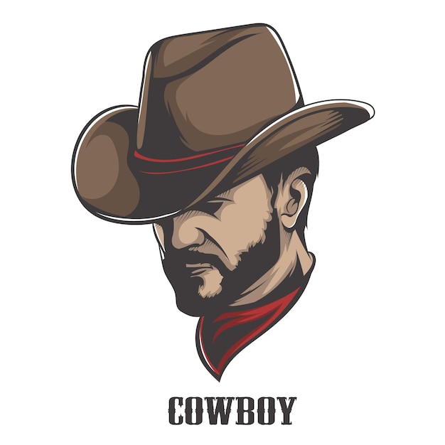 Sheriff with a hat cowboy face digital sketch hand drawing vector illustration