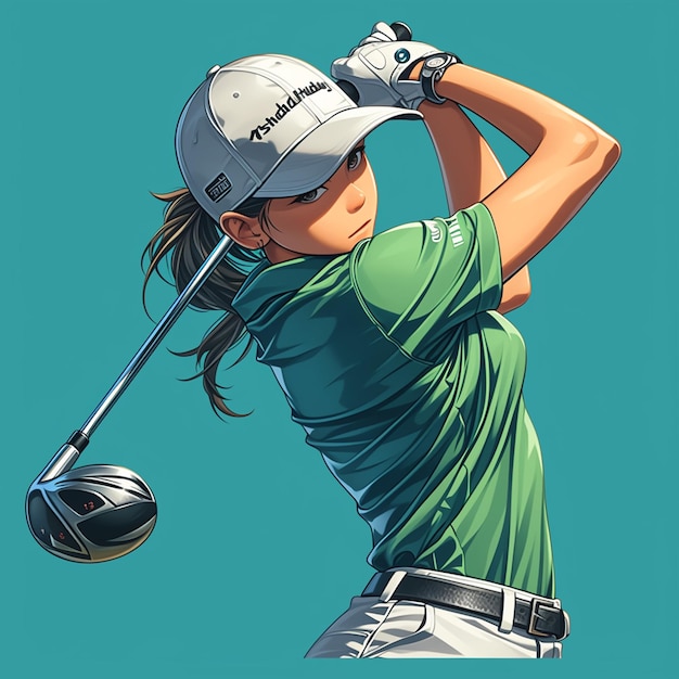 a shetland islander woman is playing golf