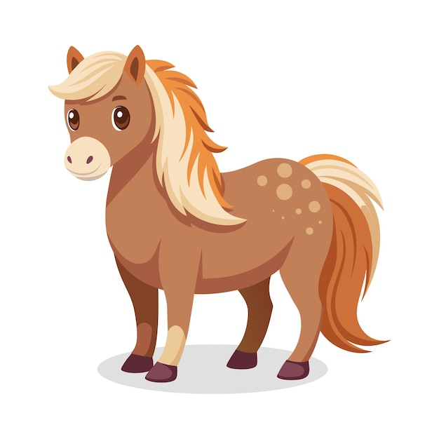 Shetland pony Animal flat vector illustration