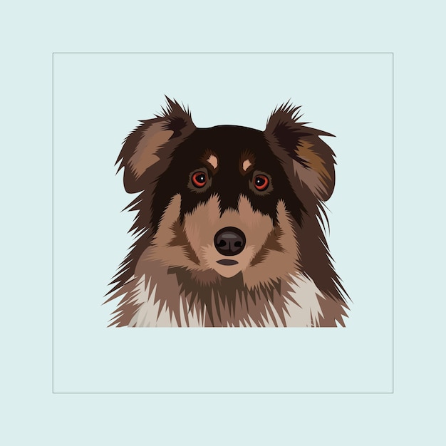 Vector shetland sheepdog hoofd illustratie vector