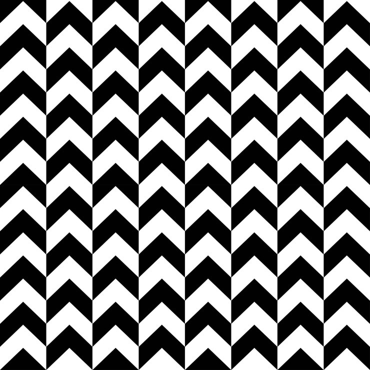Shevron naadloze patroon zwart-wit in zwarte en witte kleuren. Elegante zigzag geometrische vormen in mode vlakke afbeelding. Abstract textuurontwerp voor behang, textiel, verpakking