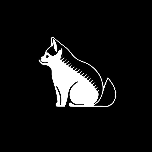 Shiba Black and White Vector illustration