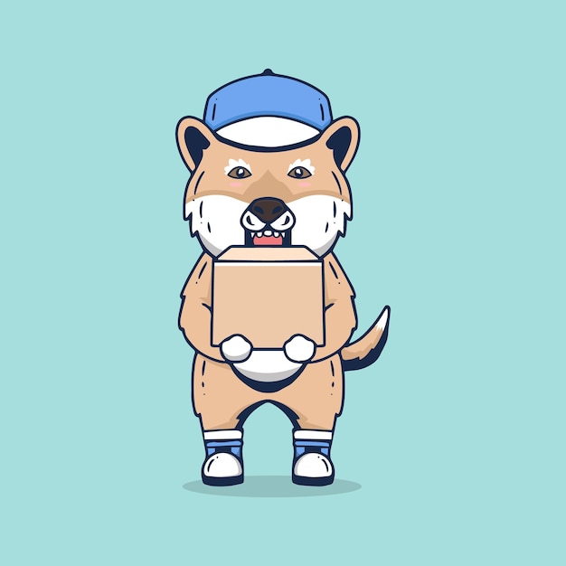 Shiba hond koerier illustratie