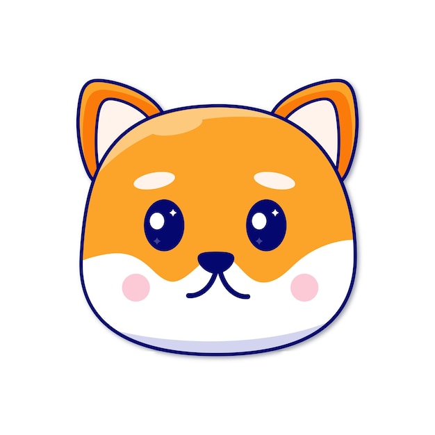 Shiba inu akita inu sticker Cute dog orange concentrated dog calm sticker doggi