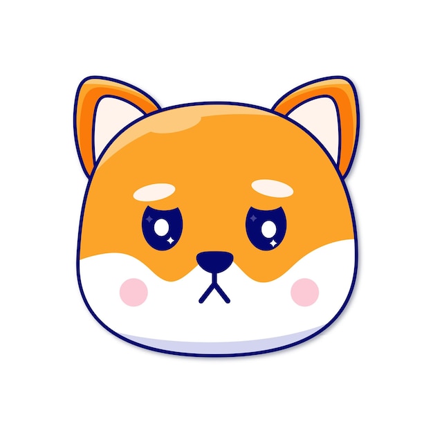 Shiba inu akita inu 스티커 귀여운 강아지 오렌지 슬픈 강아지