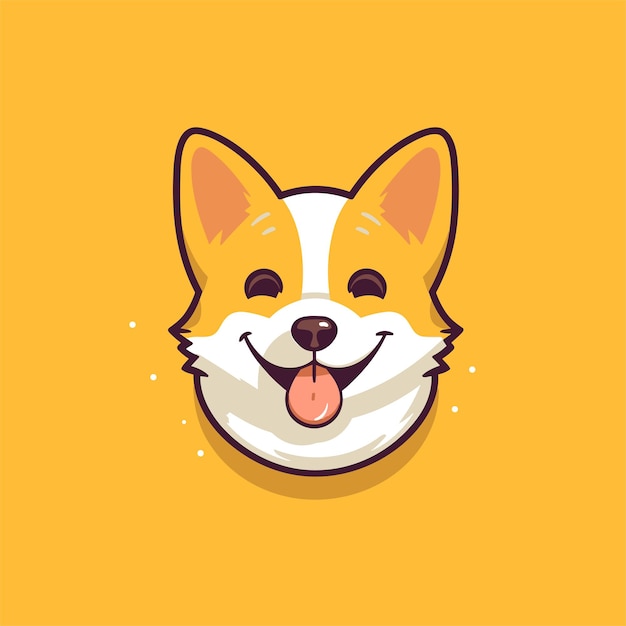 Shiba inu cartoon character hand drawn cartoon sticker concept isolated illustration