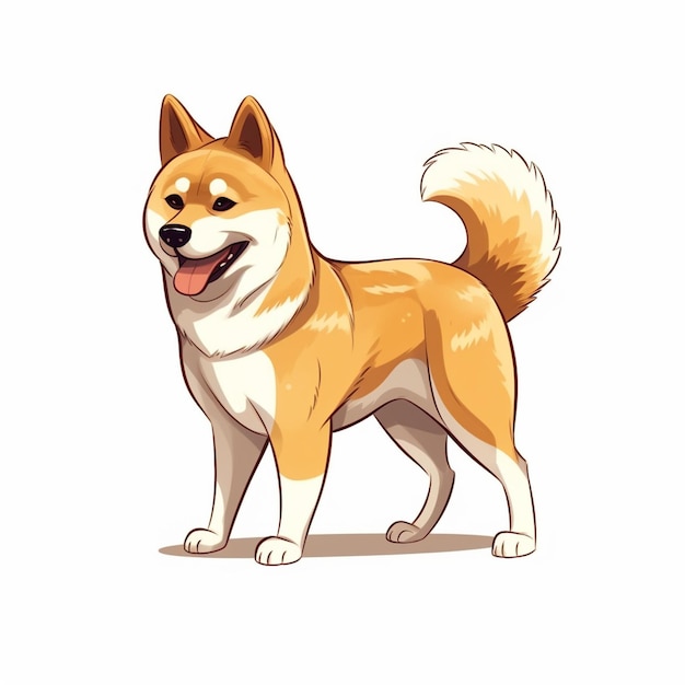 Shiba inu dog cartoon